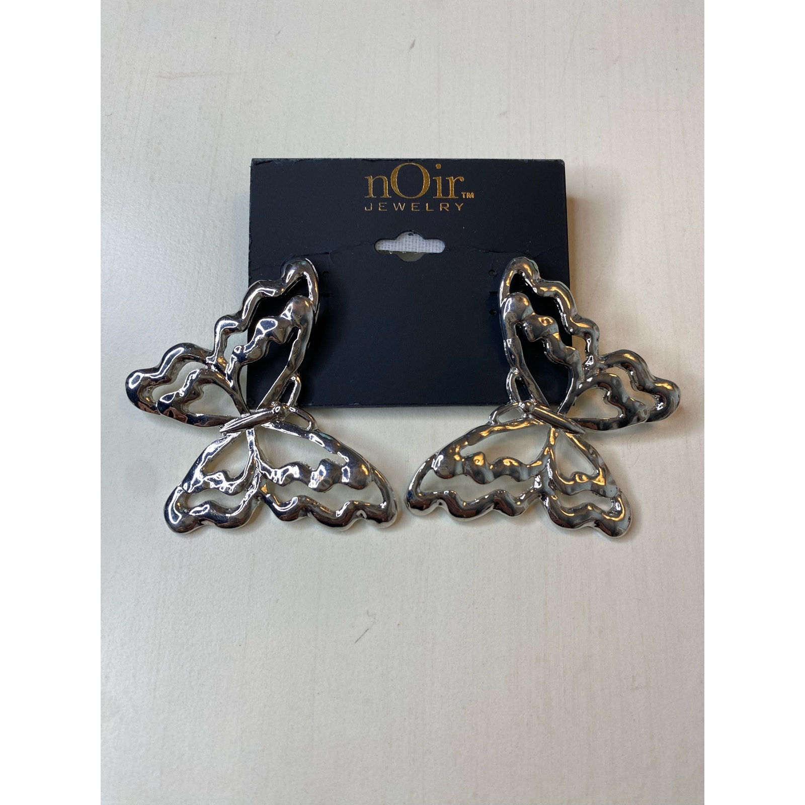 Noir Silver Butterfly Earrings 5/20